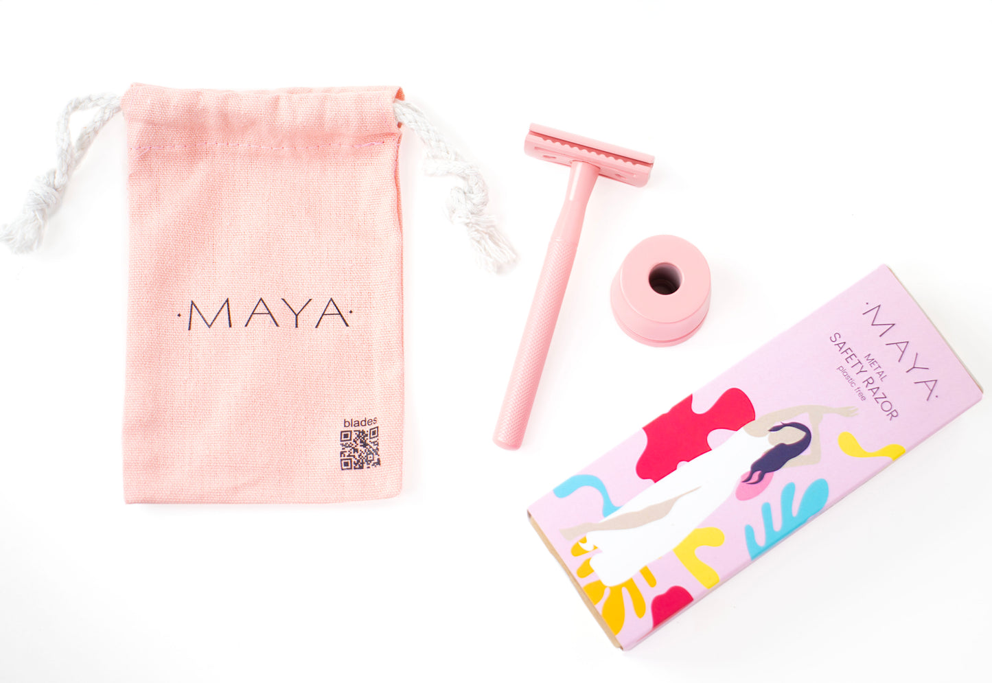 MAYA Safety Razor Bundle (Pink)