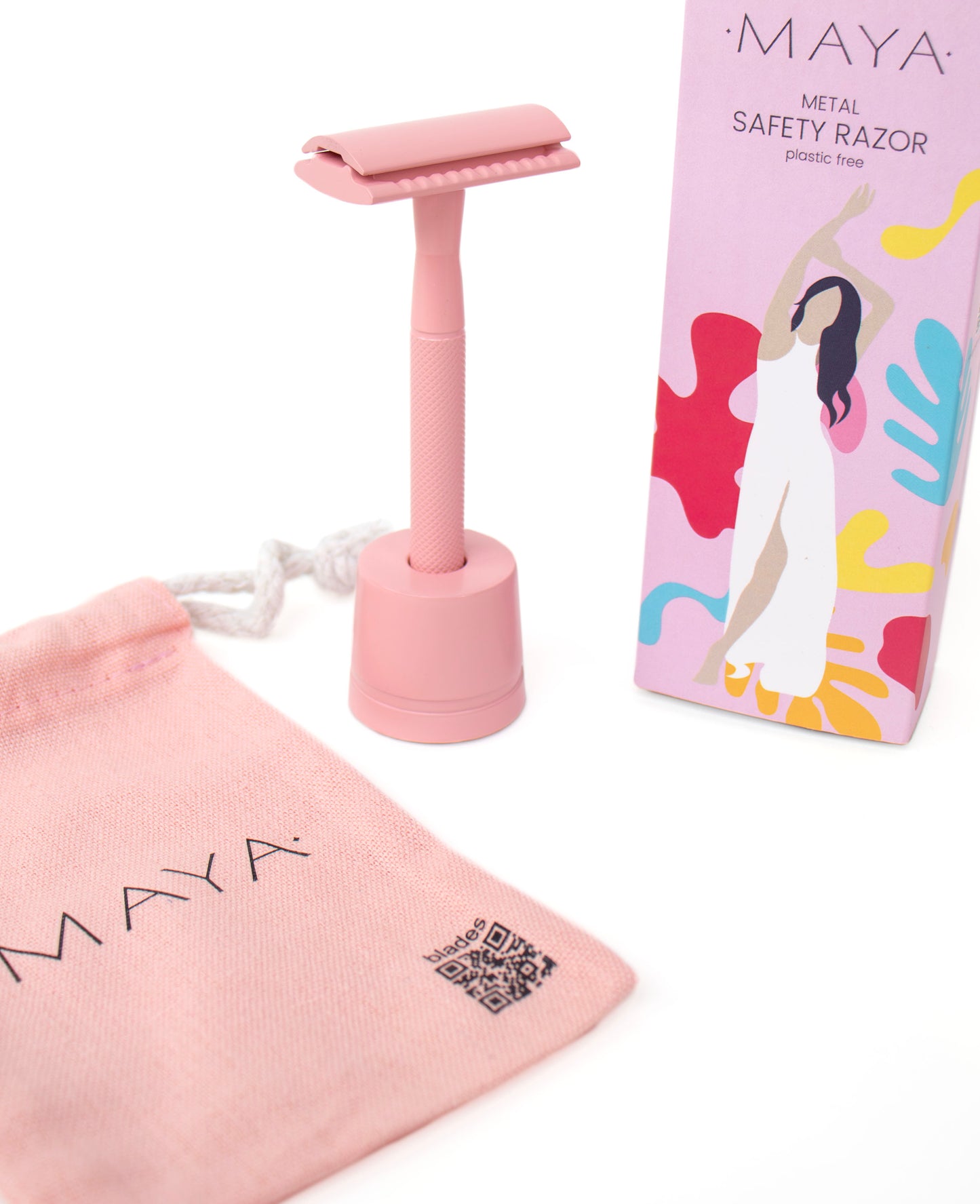 MAYA Safety Razor Bundle (Pink)