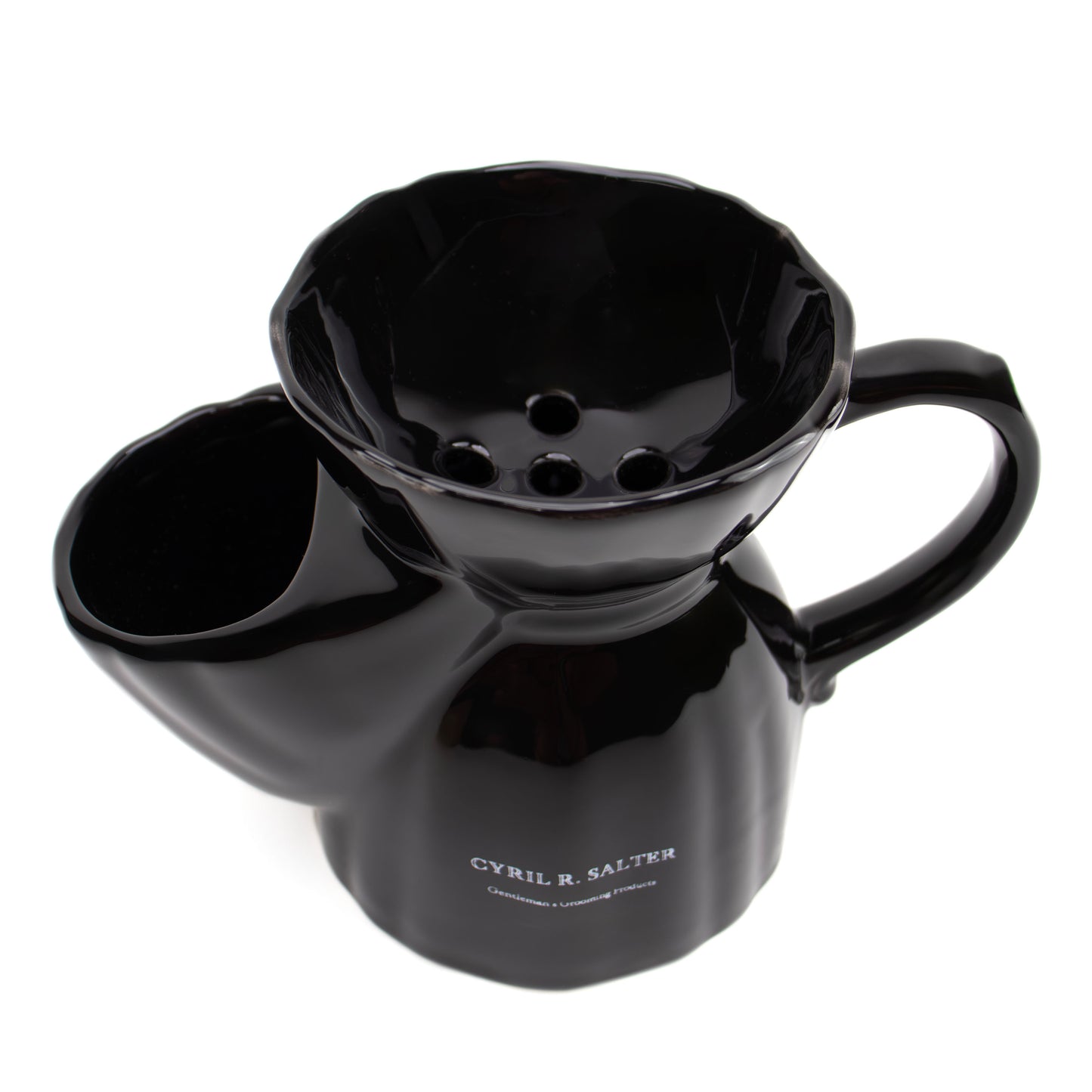 Cyril R. Salter Black Traditional Shaving Scuttle + Shaving Soap