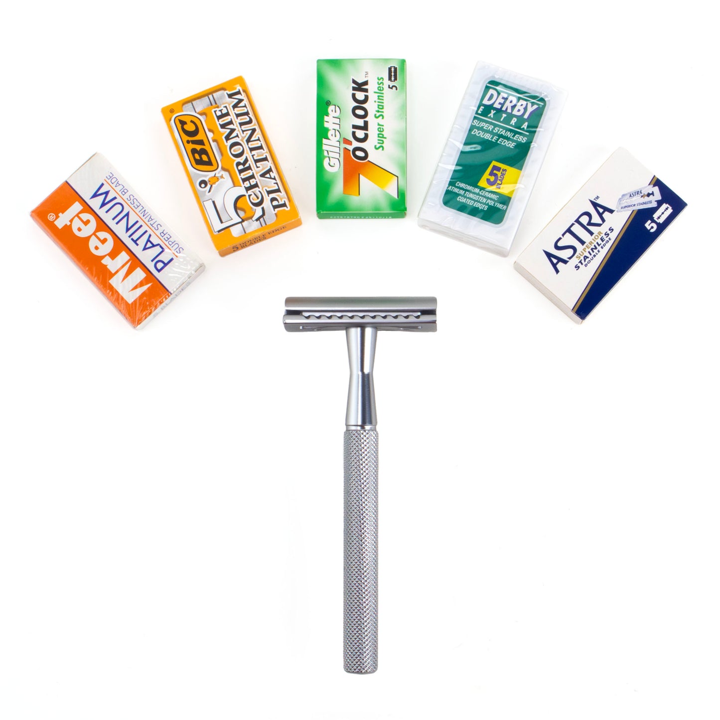 Roché Silver Razor + 5 Packs Of Razor Blades