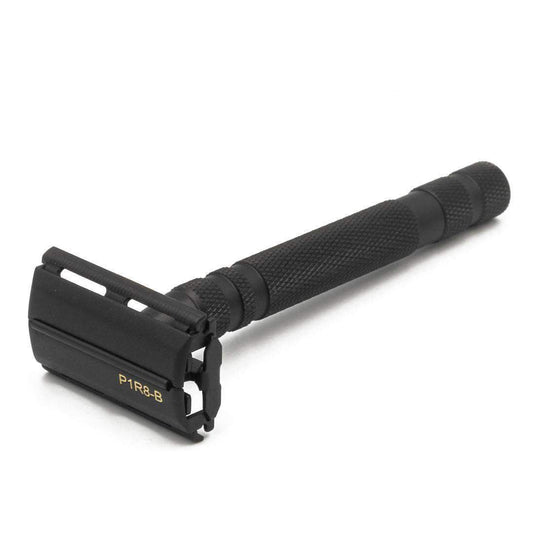 The P1R8 Double Edge Safety Razor in Matt Black - Butterly Single Blade Shaving Razor